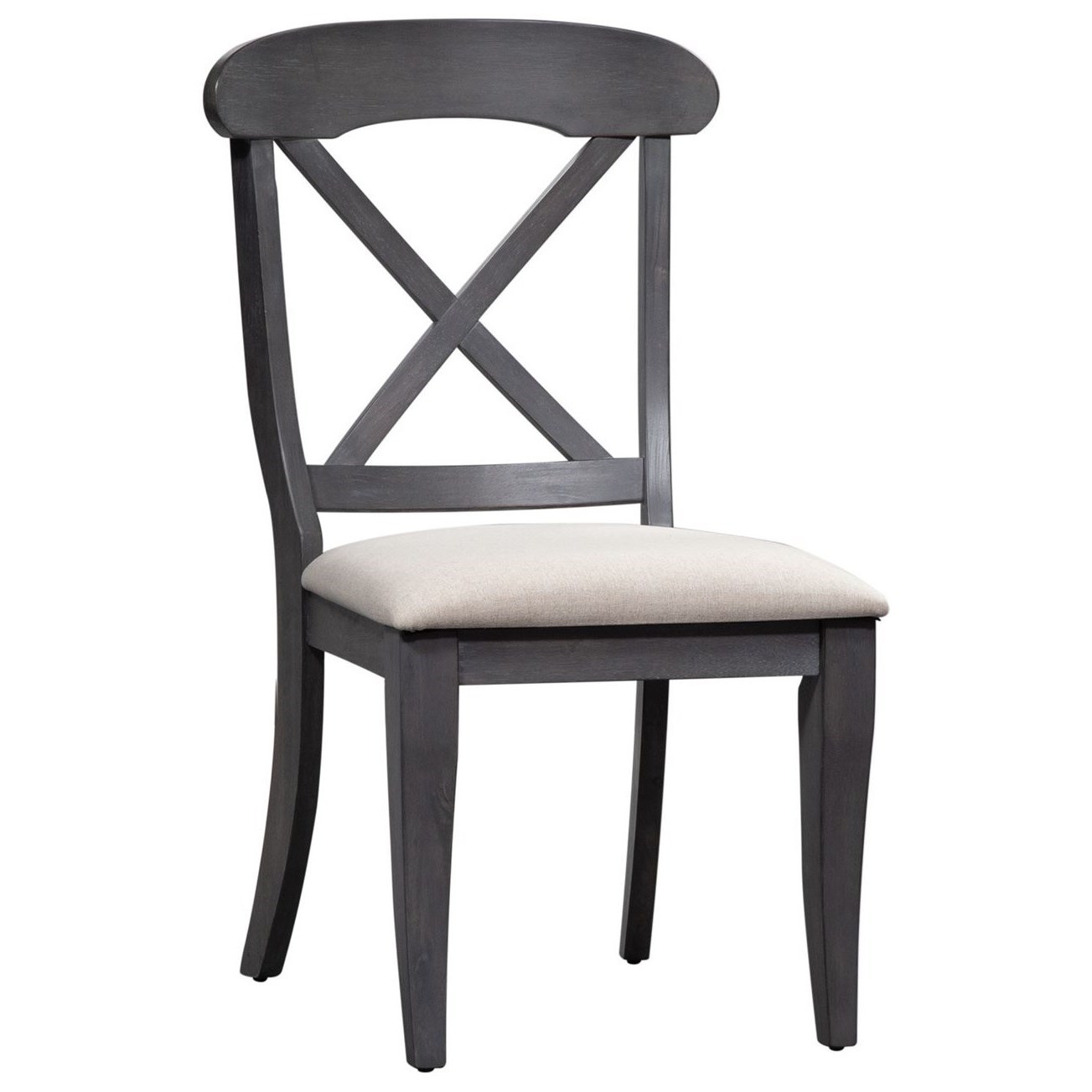 Liberty Furniture Ocean Isle Cottage Style Upholstered X Back Side Chair Wayside Furniture